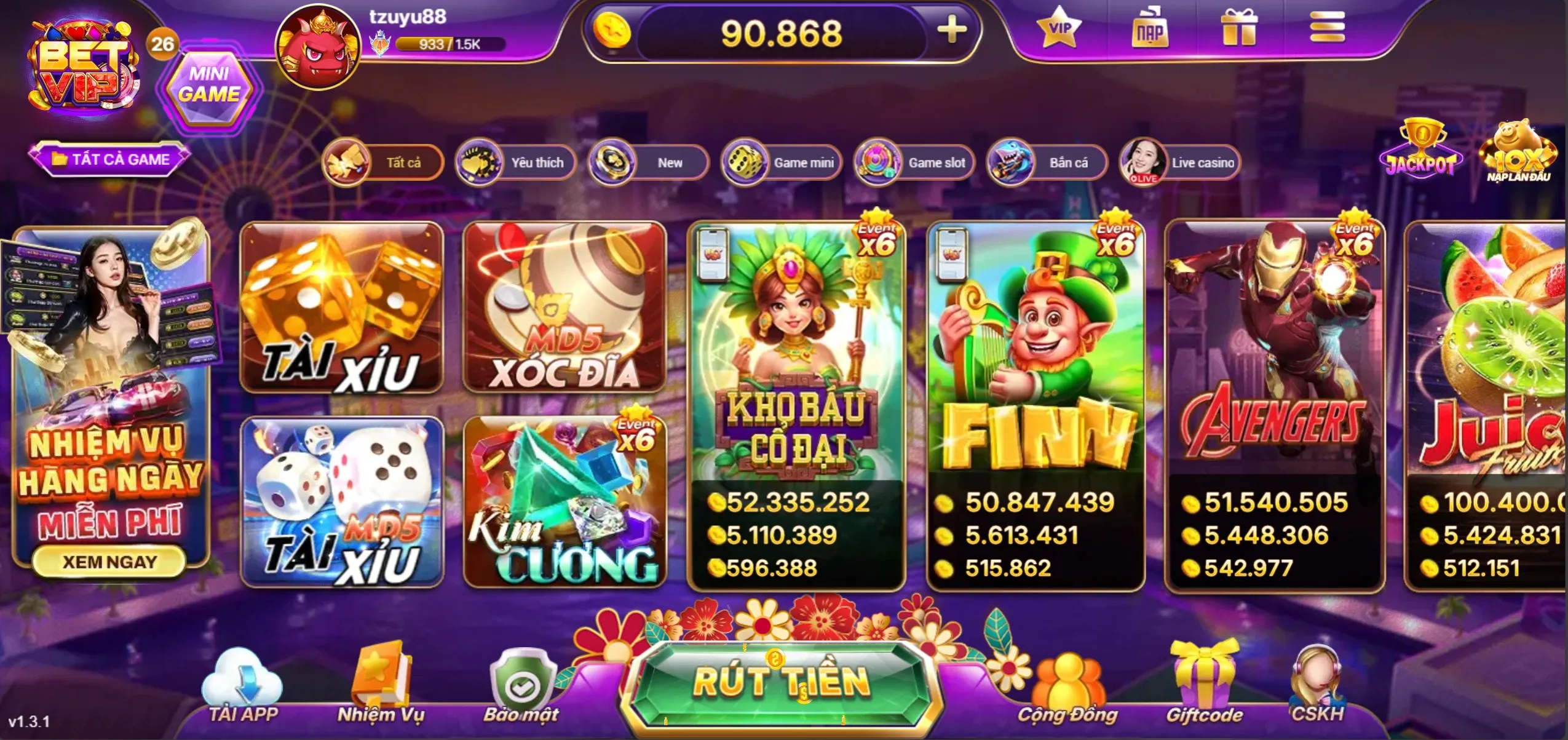 Nổ hũ betvip