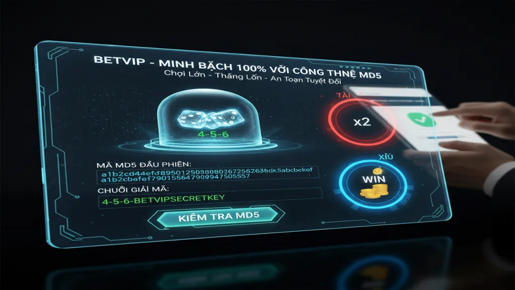 Hướng dẫn chơi Tài Xỉu MD5 minh bạch Betvip