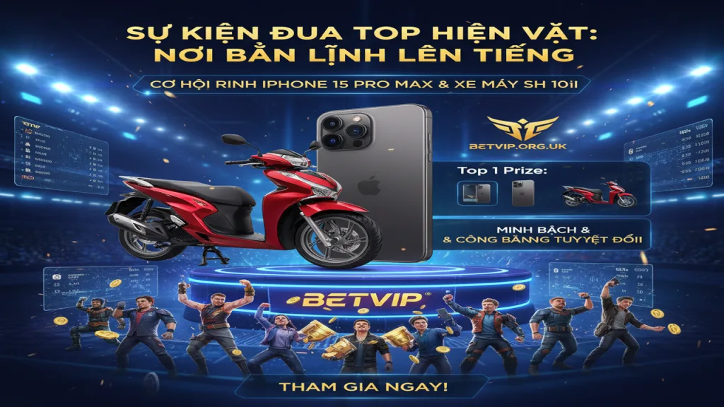 Tặng quà hiện vật: iPhone, SH khi đua Top Betvip